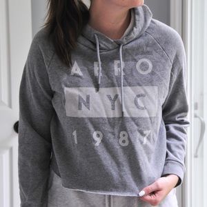 Grey Cropped Hoodie
